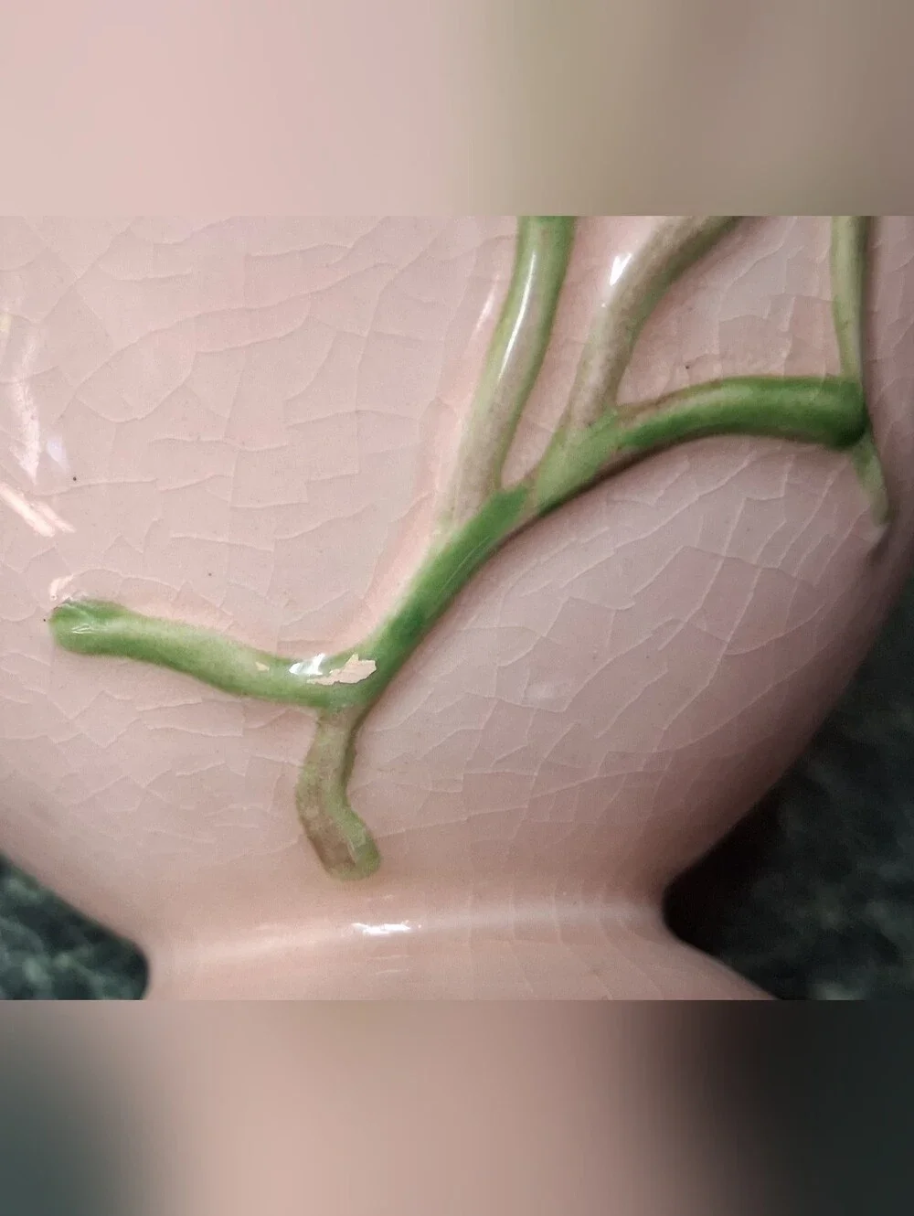 Vintage Ca. 1947-48 Hull Art Pottery Vase Glossy Pink, Blue Magnolia H-2-5-1/2